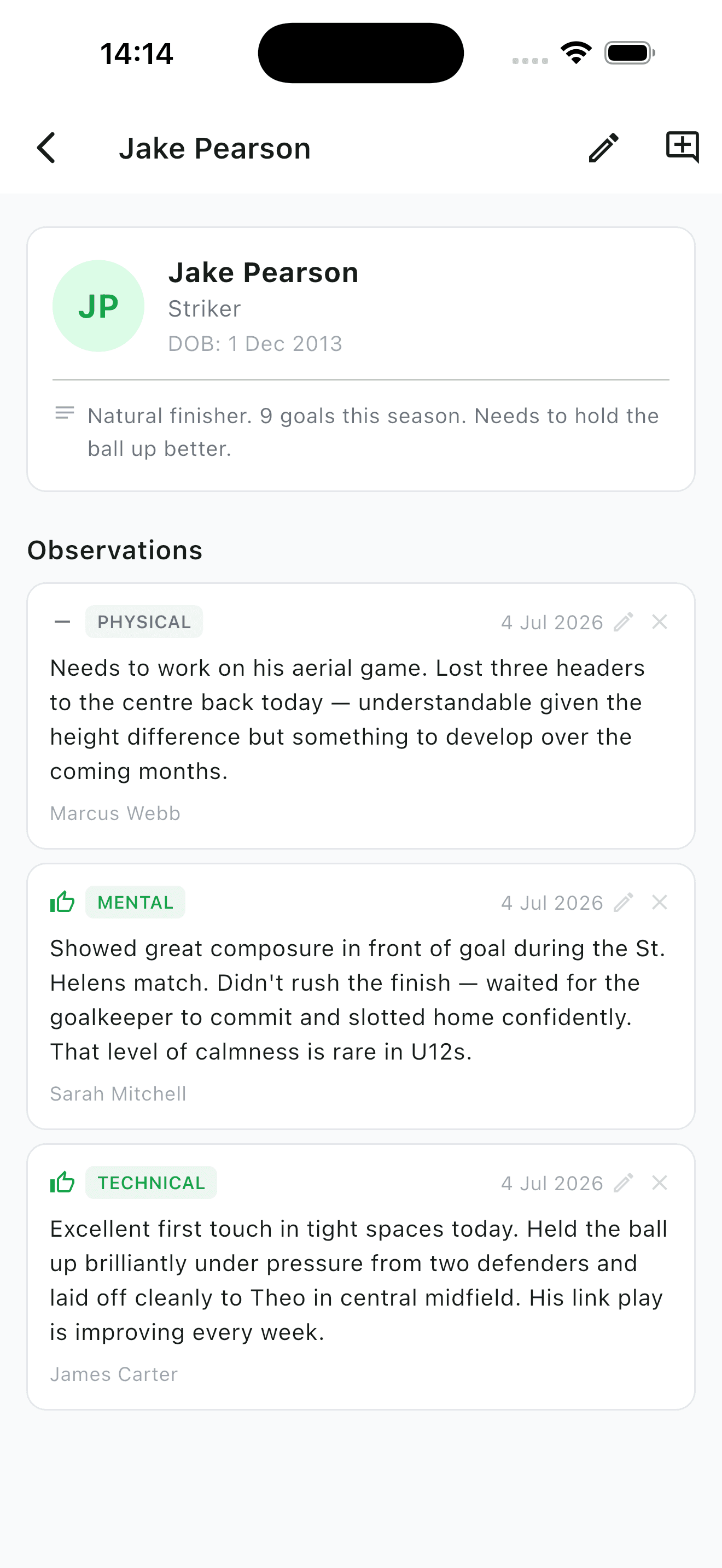 Player development that's actually written down